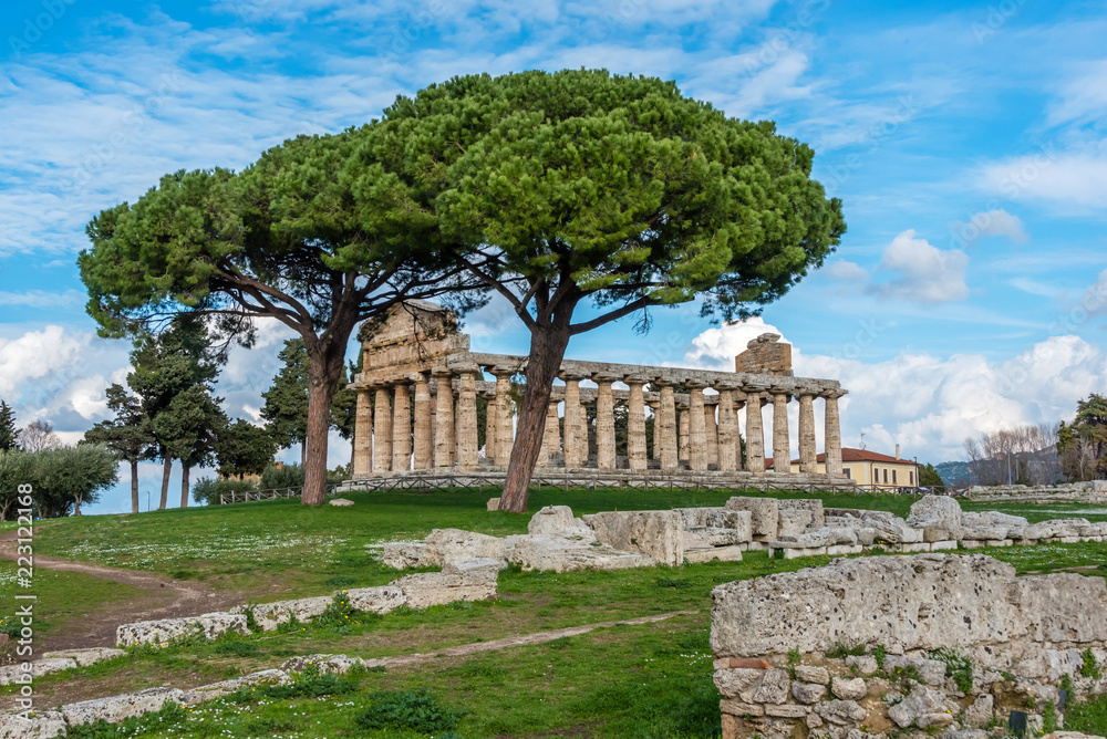 Ancient Greek Temple at Paestum Italy