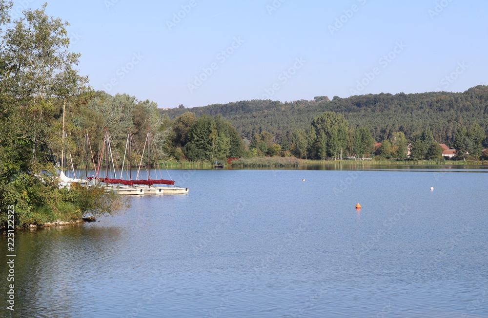 Obraz premium morgendliche Idylle am Brombachsee in Franken