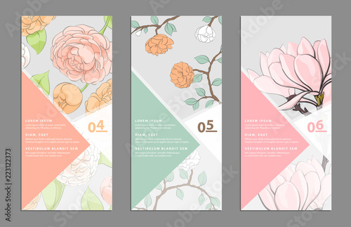 floral banners set