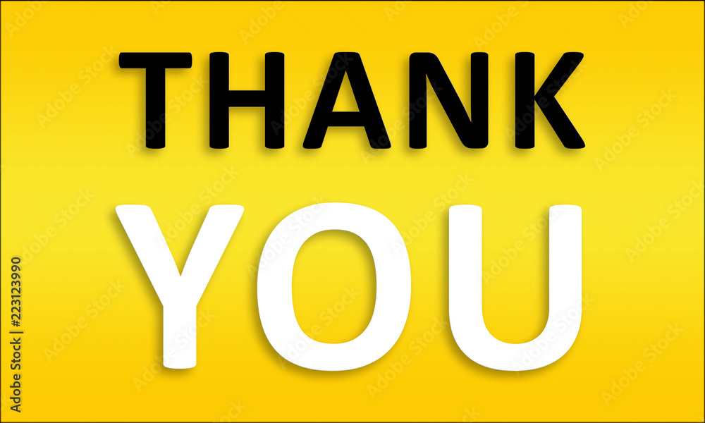Thank you - Golden business poster. Clean text on yellow background. Thank you - Golden business poster. Clean text on yellow background.