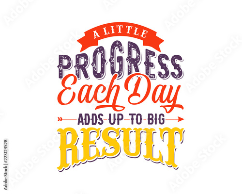 a little progress each day typography typographic writing script image vector icon symbol