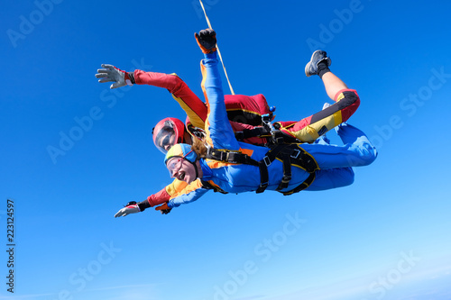 Skydiving. Tandem jump.