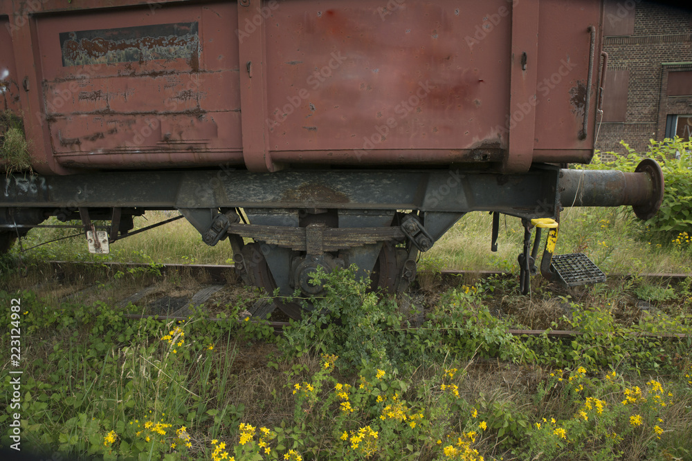 part of the railway abandoned steam locomotive depot rusty old remnants