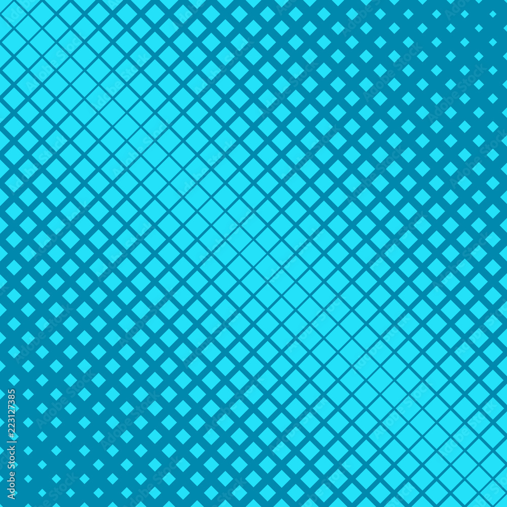 Fototapeta premium Light blue retro abstract halftone diagonal square pattern background design