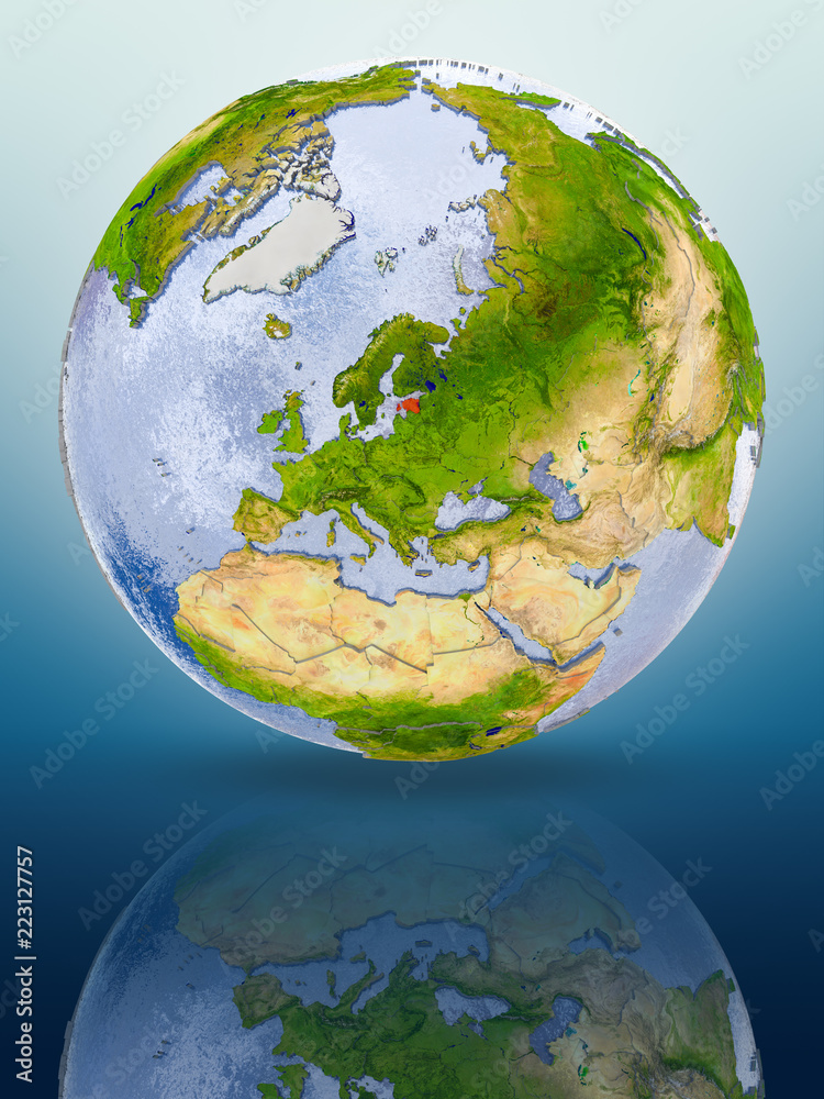 Fototapeta premium Estonia on globe