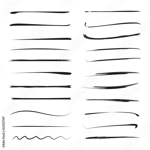 vector grunge brushes, hand drawn ink strokes photo