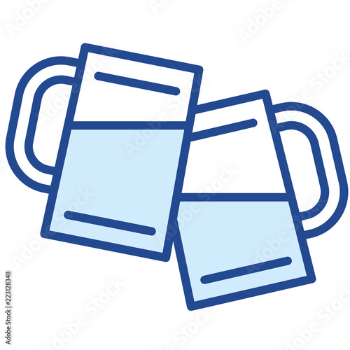 Maßkrüge stoßen an Vector Icon Illustration