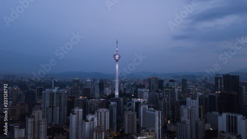 Canvas Print Beautiful aerial view of kuala lumpur skyline in Malaysia