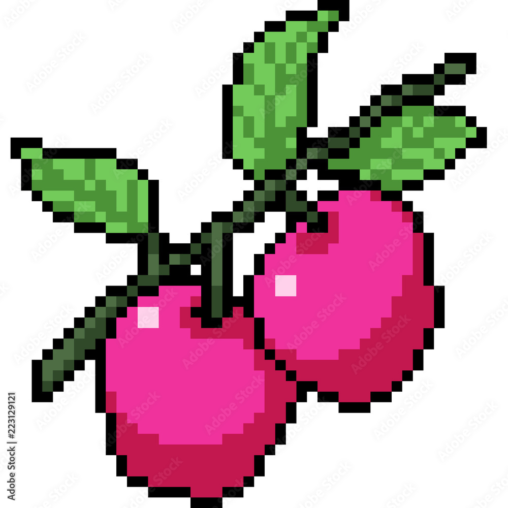 Obraz premium vector pixel art berry