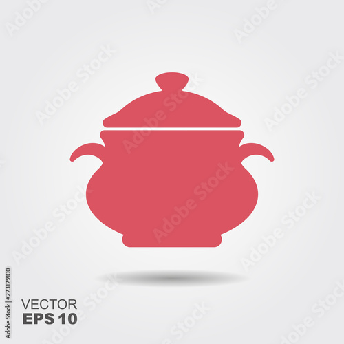 Cooking pan icon vector, filled flat sign, solid pictogram isolated on white.