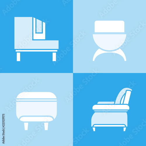 sofa and couch icons in blue