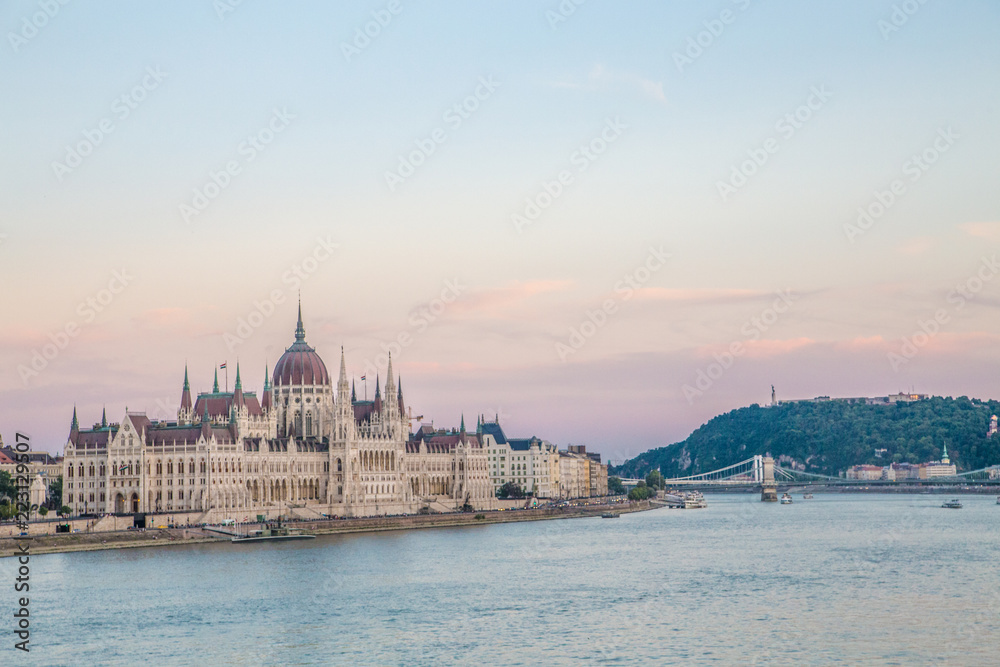 Budapest cityscape with Parliament building at Danube river, Hungary