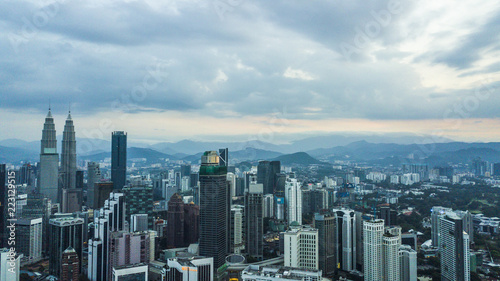 Canvas Print Beautiful aerial view of Kuala Lumpur City Center skyline Malaysia