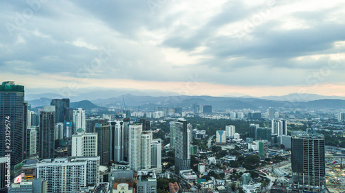 Canvas Print Beautiful aerial view of Kuala Lumpur City Center skyline Malaysia