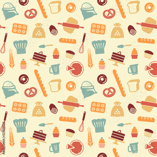 Seamless pattern on the theme of baking. Vector illustration