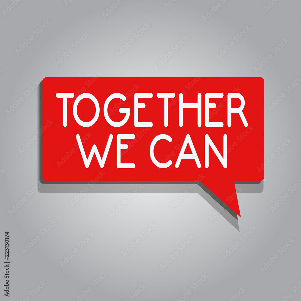 Writing note showing Together We Can. Business photo showcasing unity can makes everything possible One powerful group. Writing note showing Together We Can. Business photo showcasing unity can makes everything possible One powerful group.