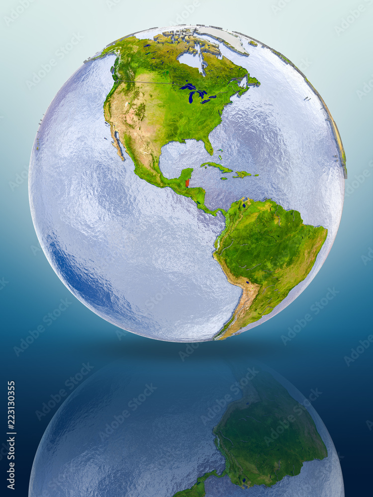 Fototapeta premium Belize on globe