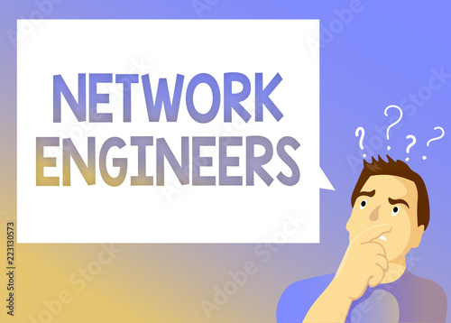 Text sign showing Network Engineers. Conceptual photo Technology professional Skilled in computer system.