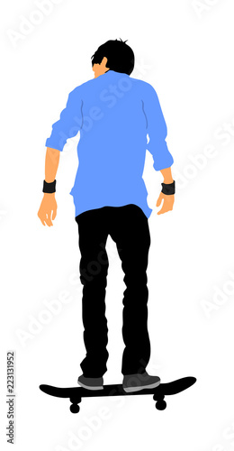 Extreme sport game, skateboarder in skate park, air jump trick. Skateboard vector illustration isolated on white background. Outdoor urban action. Sport accident. Injured athlete. Man acrobat skills.