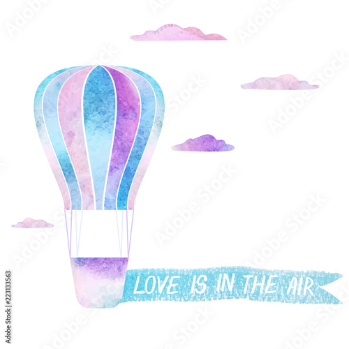 Blue watercolor background. Illustration.