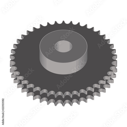 Sprocket for power transmission system. 3D effect vector