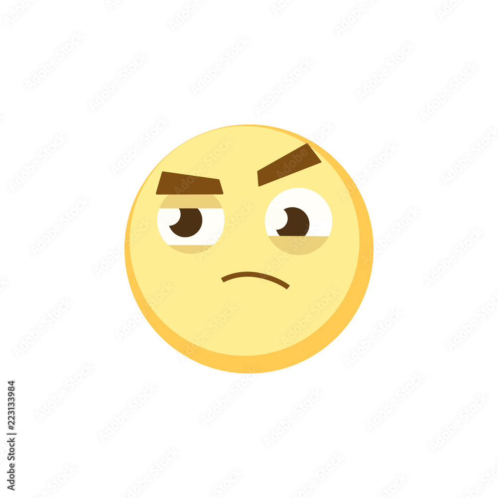 Green emoji icon for app game, ui or web design template. Vector emotion sign face