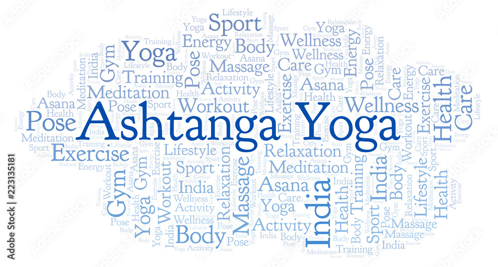 Fototapeta premium Ashtanga Yoga word cloud.