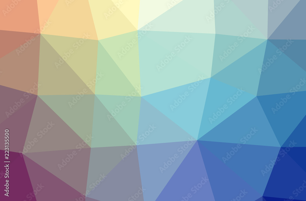 Illustration of blue polygonal elegant multicolor background.