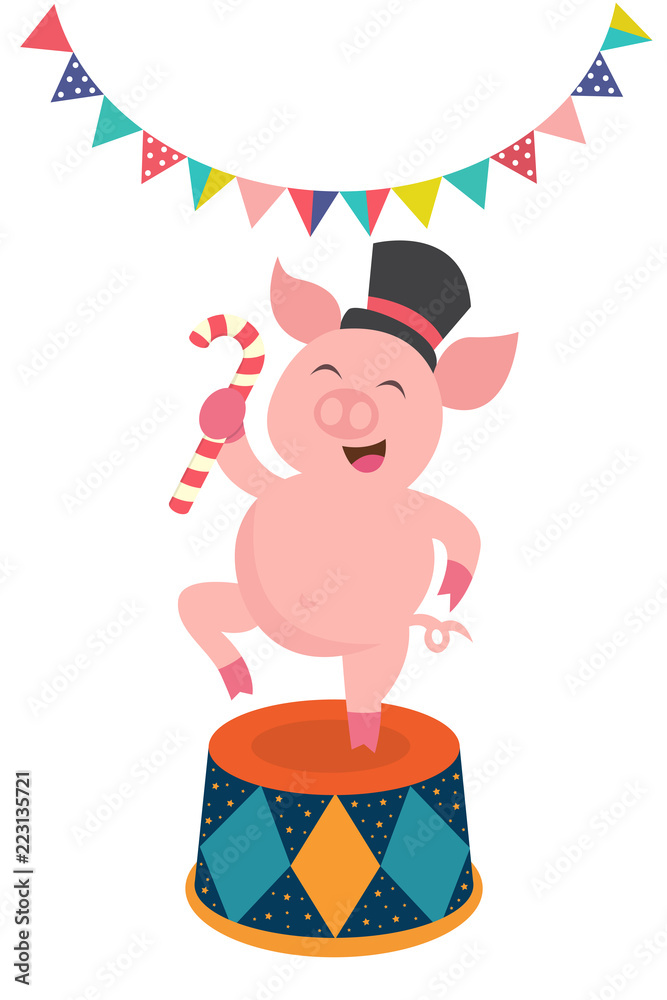 Naklejka premium Pig Circus Illustration