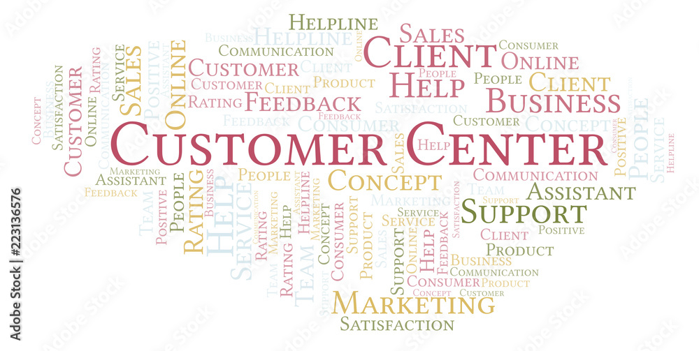 Customer Center word cloud.
