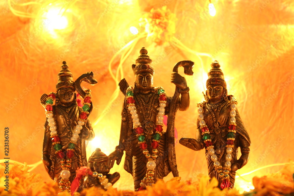 Hindu god Ram Darbar for Diwali festival Stock Photo | Adobe Stock