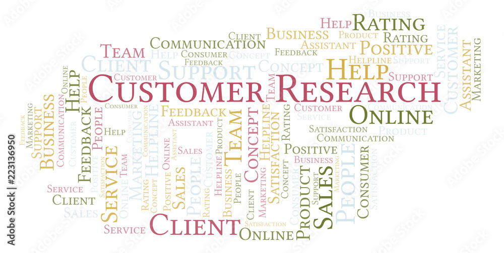 Fototapeta premium Customer Research word cloud.