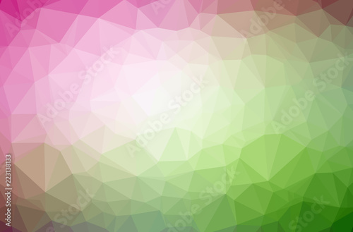 Illustration of green abstract low poly beautiful multicolor background.