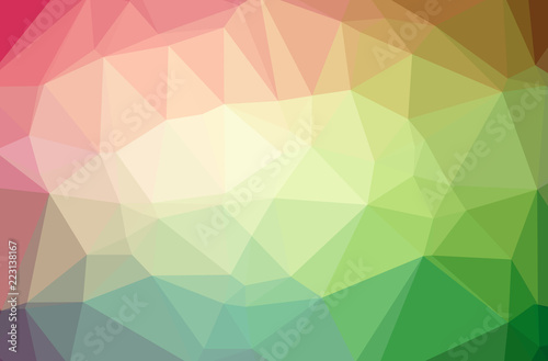Illustration of green low poly modern multicolor background.