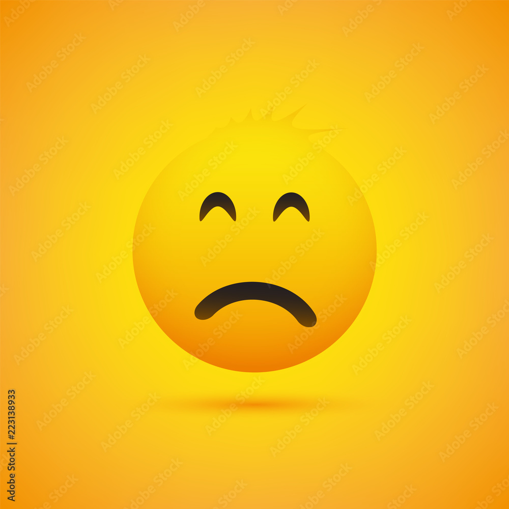 Sad Emoji, Simple Emoticon on Yellow Background - Vector Design Stock  Vector | Adobe Stock