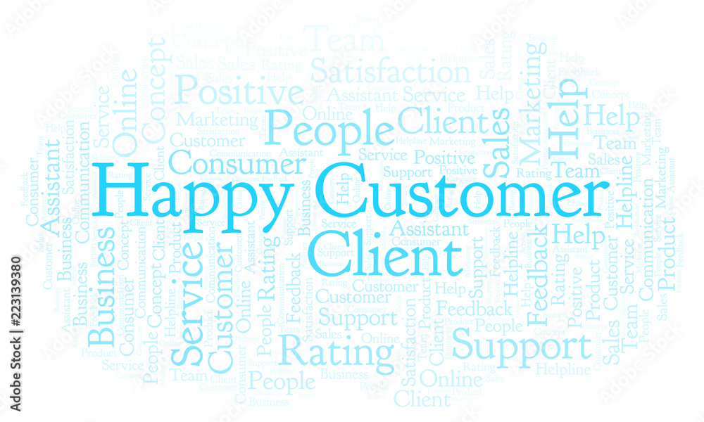 Happy Customer word cloud. Happy Customer word cloud.