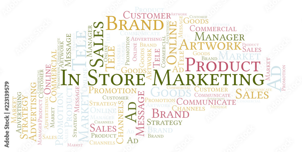 Fototapeta premium Word cloud with text In Store Marketing.