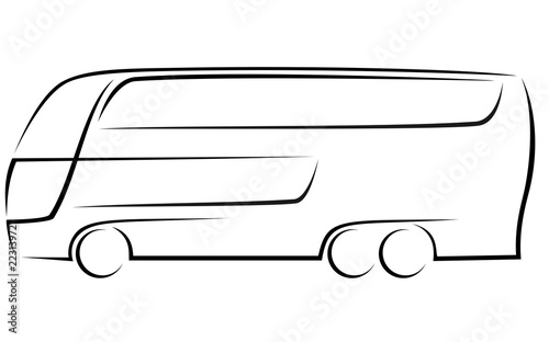 Logo of a three axle double decker aerodynamic bus