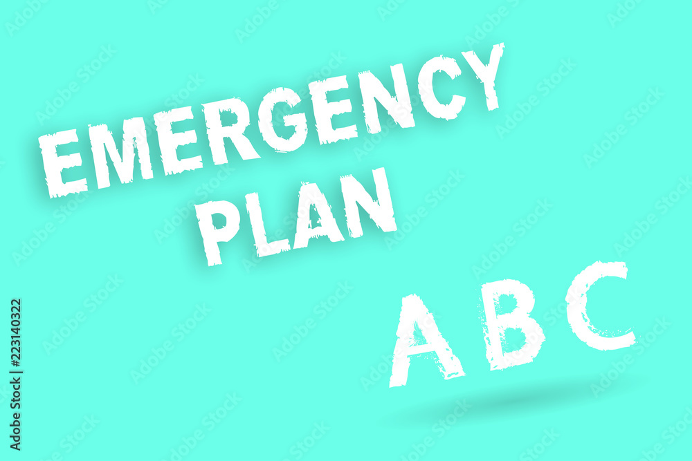 Text sign showing Emergency Plan. Conceptual photo Procedures for response to major emergencies Be prepared.