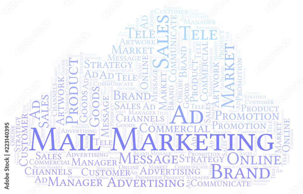Obraz premium Word cloud with text Mail Marketing.