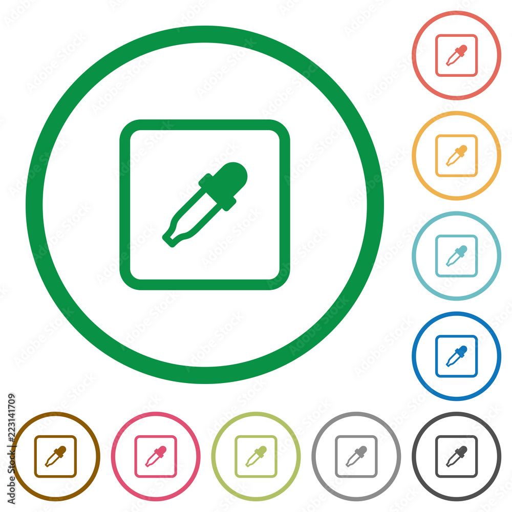 Get object color flat icons with outlines Get object color flat icons with outlines