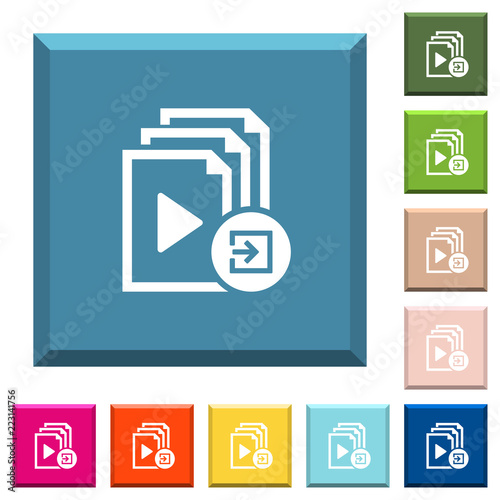 Import playlist white icons on edged square buttons