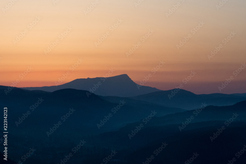 Fototapeta premium Scenic sunrise in the mountains