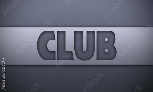 club - word on silver background