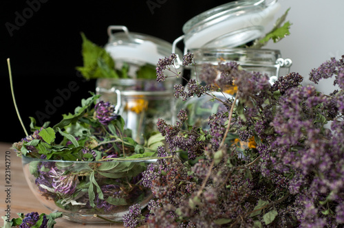 collection of dried herbs