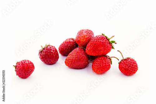fresh strawberry on white background. Food background