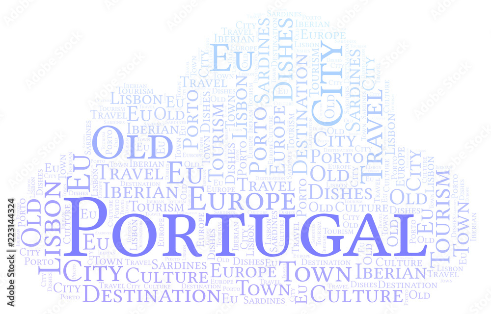 Obraz premium Word cloud with text Portugal.