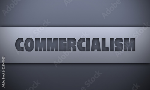 Fotografie commercialism - word on silver background