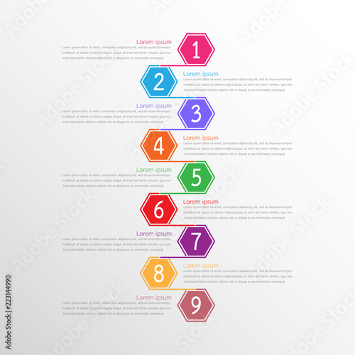 Vector infographic templates used for detailed reports. All 9 topics.