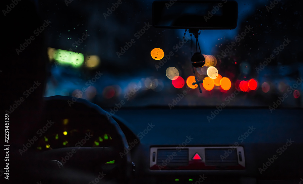 Bokeh lights from traffic on night time for background. Blur image Bokeh lights from traffic on night time for background. Blur image